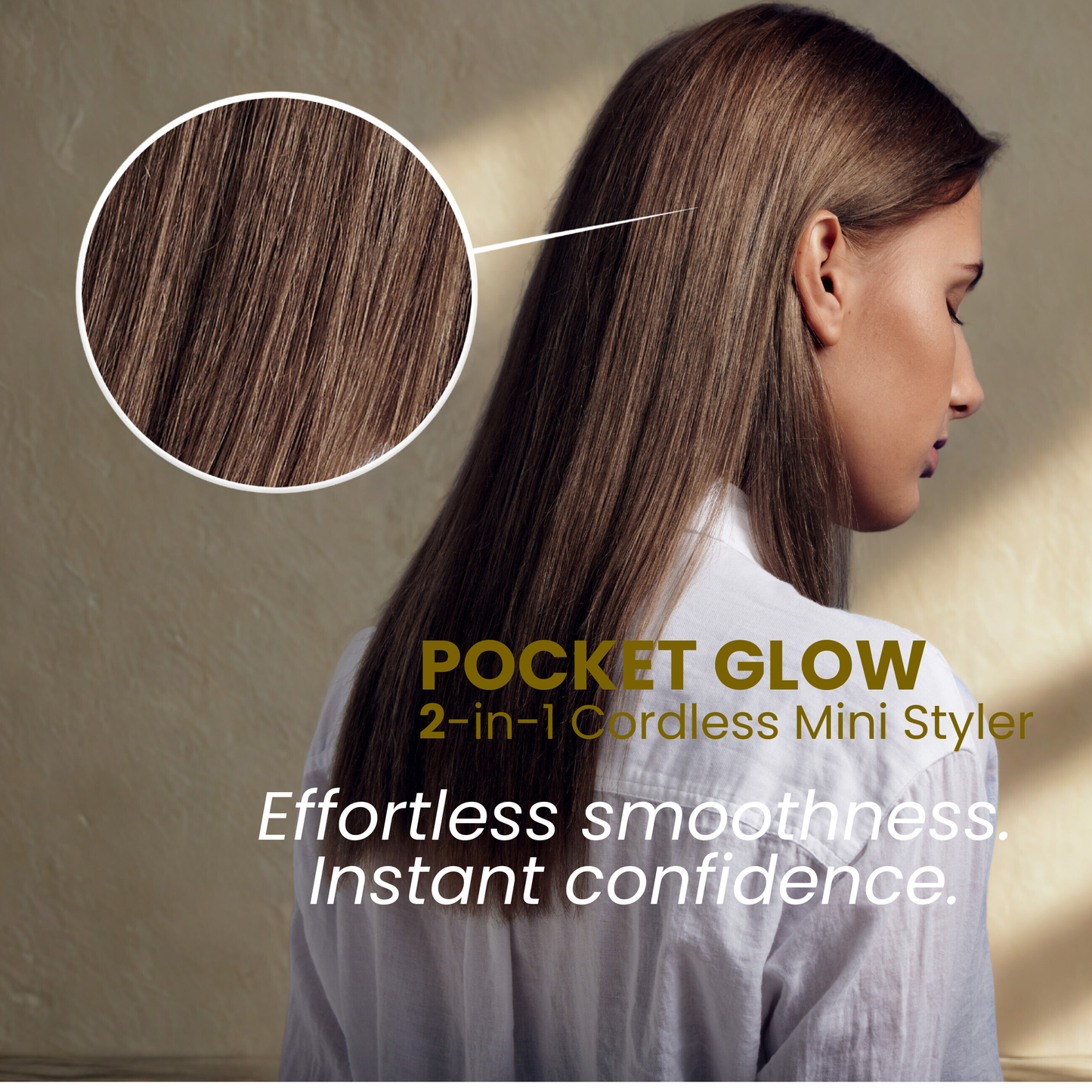 POCKET GLOW 2-in-1 Cordless Mini Styler for Smooth, Frizz-Free Hair